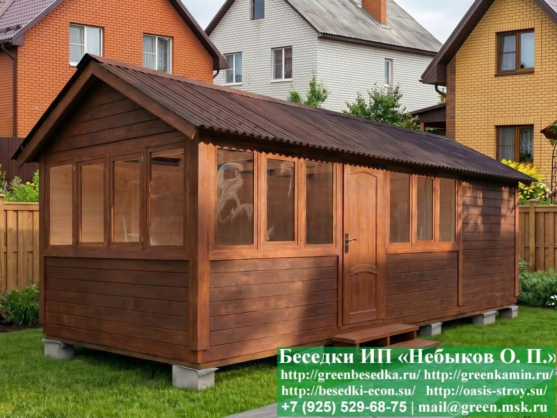 Застекленная Беседка С Хозблоком Для Дачи, Дома 3х7 - Фото № 8