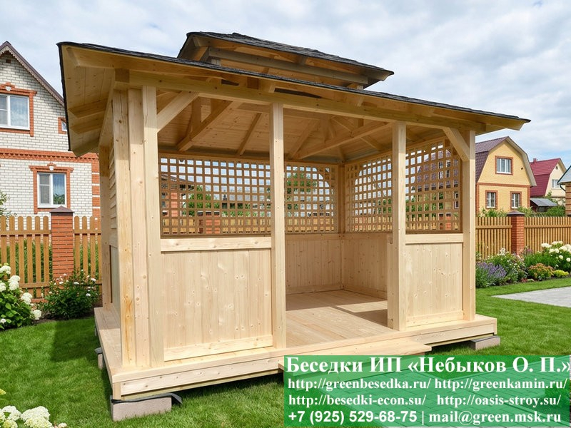Японская, Китайская Беседка Для Дачи 3х4. Вариант № 2 - Фото № 10 Японская, Китайская Беседка Для Дачи 3х4. Вариант № 2 - Фото № 10