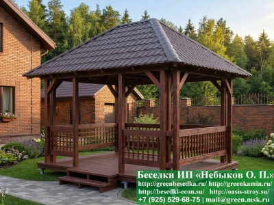 Летняя Беседка Для Дачи, Дома, Сада 3х4. Вариант № 1 - Фото № 2 2