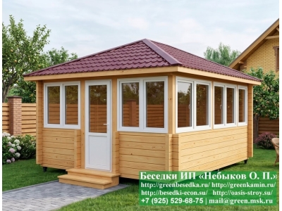 Застекленная Беседка Для Дачи, Дома Из Бруса 4х5, 4х6 - Фото № 1
