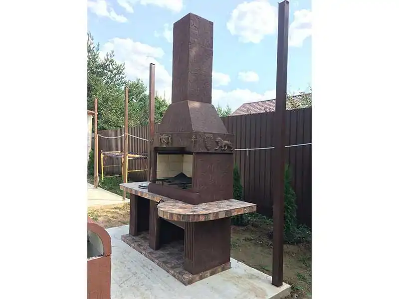 Готовая Печь-Барбекю С Грилем Для Беседки № 14  - 9