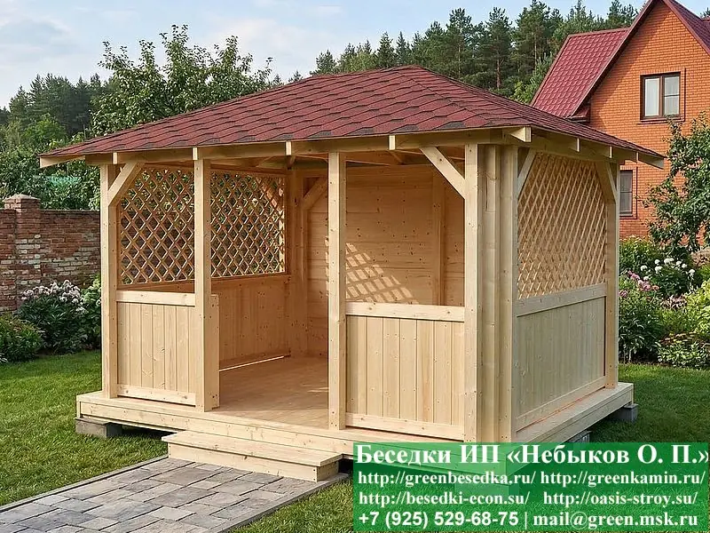 Летняя Беседка Для Дачи, Дома, Сада 3х4. Вариант № 2 - 3