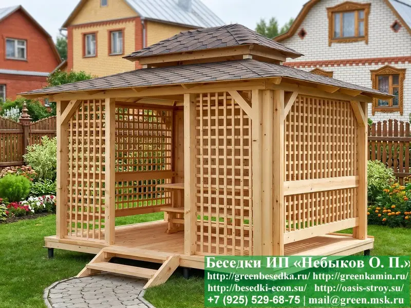 Японская, Китайская Беседка Для Дачи 3х4. Вариант № 1 - 11