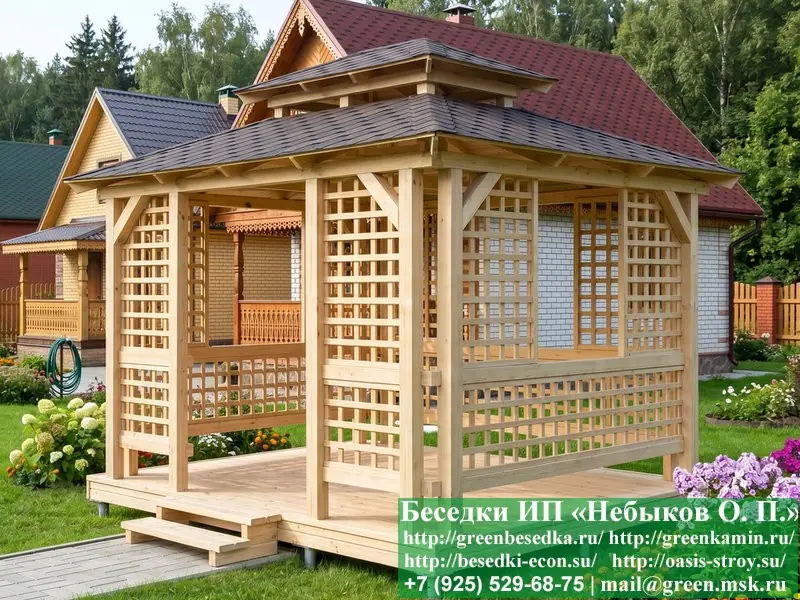 Японская, Китайская Беседка Для Дачи 3х4. Вариант № 1 - 16