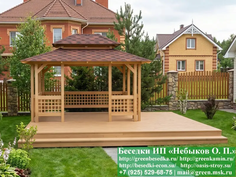 Японская, Китайская Беседка Для Дачи 3х4. Вариант № 1 - 8