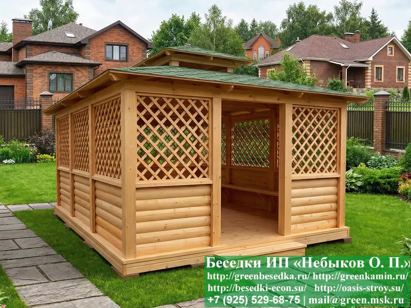 Японская, Китайская Беседка Для Дачи 4х5. Вариант № 3 - 5