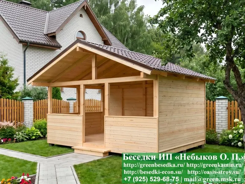 Каркасная Беседка Для Дачи, Дома В Стиле 'Шале' 3х5, 3х6 - Фото № 10