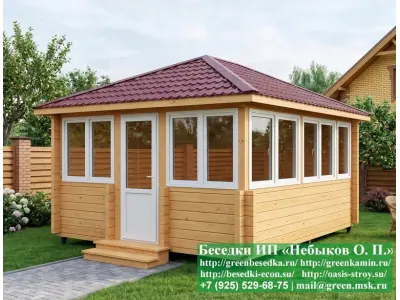 Застекленная Беседка Для Дачи, Дома Из Бруса 4х5, 4х6 - Фото № 1